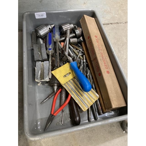 445 - Tray of miscellaneous drills and bits