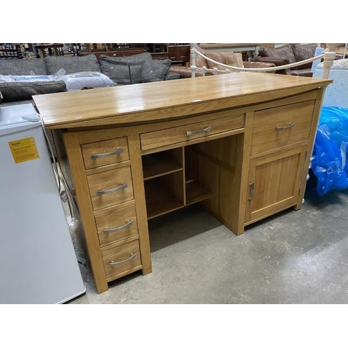 74 - JB Globel oak desk 85H 150W 68D