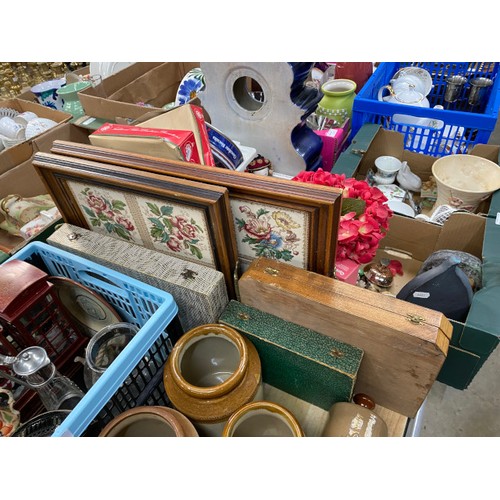 432 - Assorted collectables including quantity of treen, stoneware jars and hot water bottles, Wade porcel... 