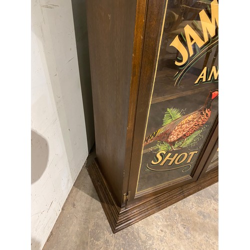 54 - James Purdey and Sons glazed cabinet with shelves to the interior 124H 100W 40D