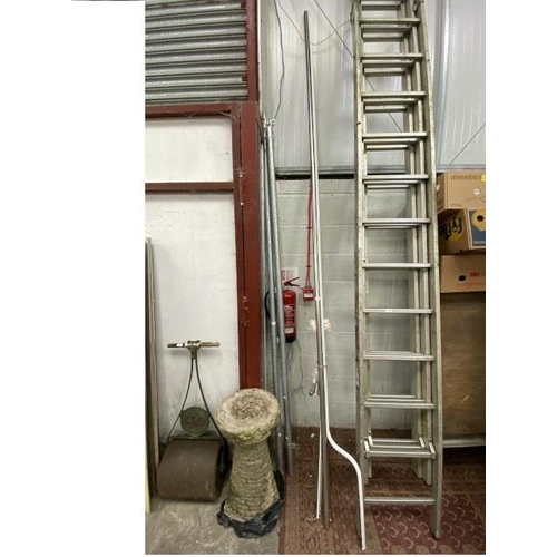 215 - Chrome curtain pole with fixings etc (over 4m)