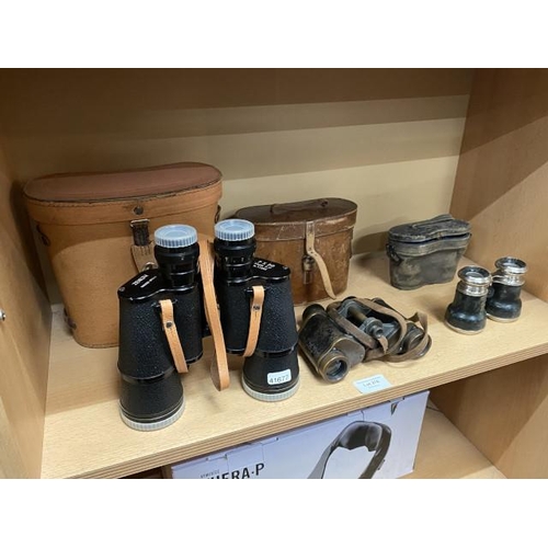 376 - Cased Zenith 7x50 binoculars, cased G. Lee & Son Portsmouth 8x Carl Zeiss binoculars & cased Le Jock... 