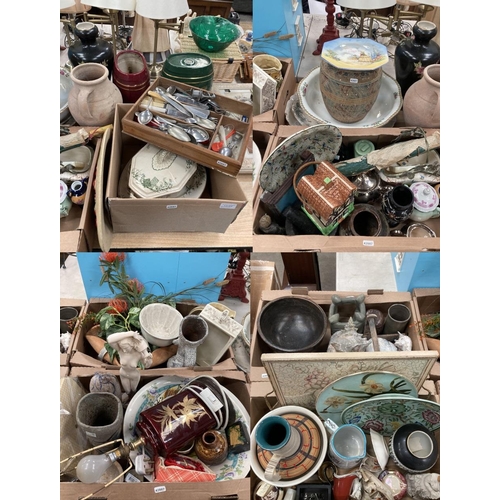 412 - Assorted collectables including cottage ware, biscuit barrel, stoneware flagon, 2 ceramic sherry bar... 