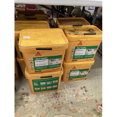 419 - 16 15kg tubs of Sika All Weather self-setting jointing compound colour Stone and 2 15kg tubs of Sika... 