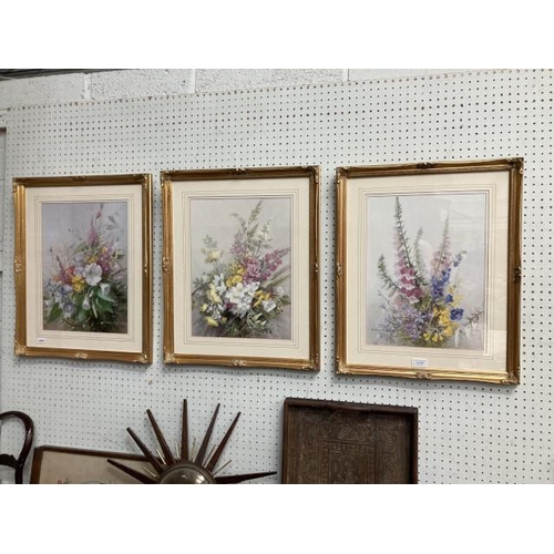 490 - 3 framed still life flowers prints by Vernon Ward