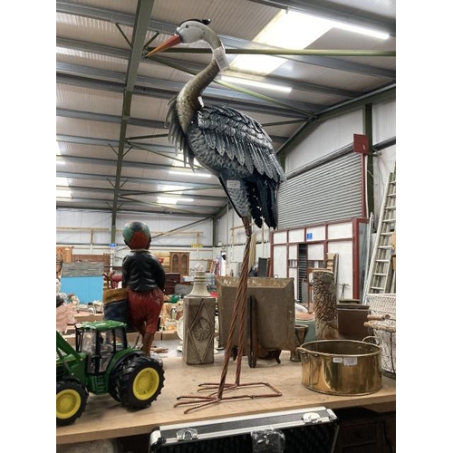 545 - Metal garden Heron 100H