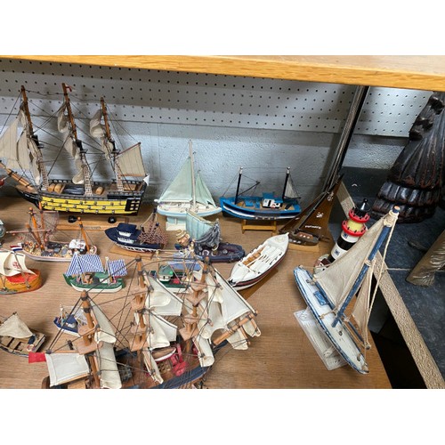 484 - Collection of model fishing boats & figures