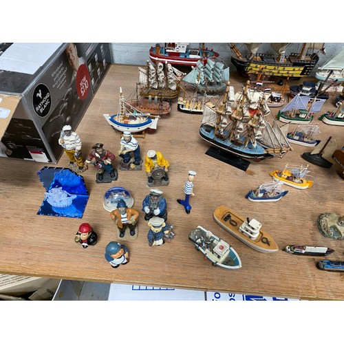 484 - Collection of model fishing boats & figures