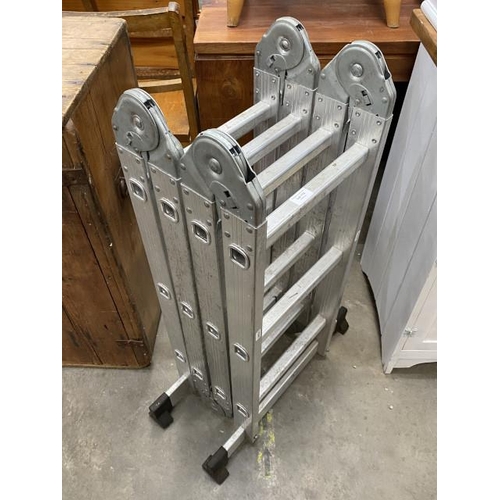 115 - Folding combination aluminium ladders