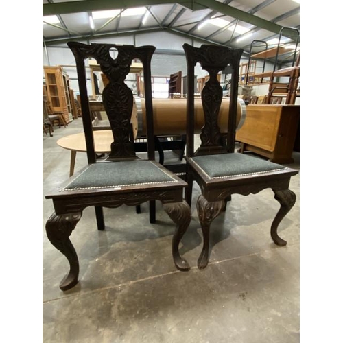 119 - 2 19th century carved oak side chairs 51W