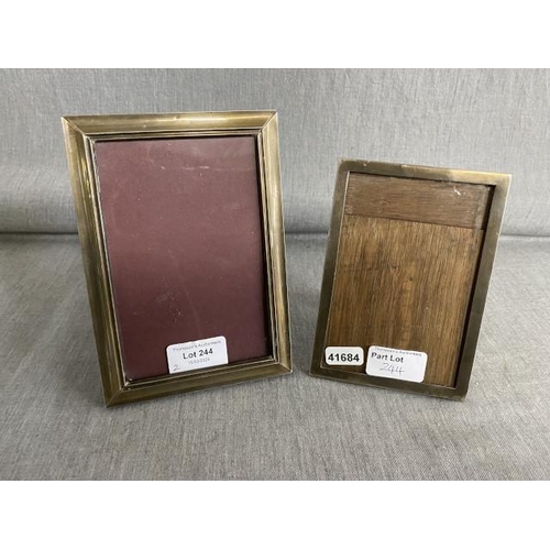 244 - Two silver photograph frames, Horton & Allday Birmingham 10x15cm & maker worn, Birmingham 12.5x17.5c... 