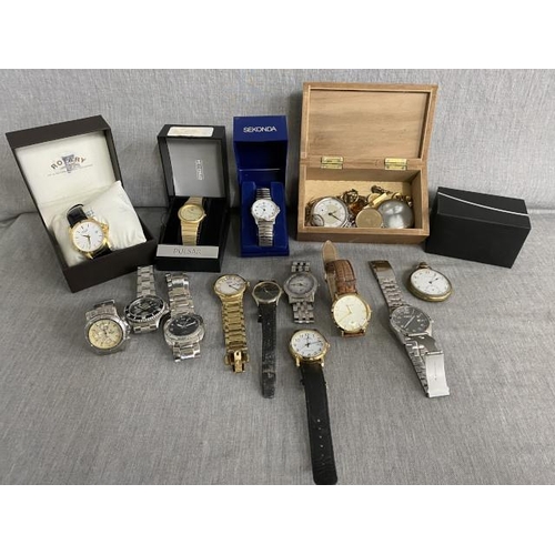 260 - Collection of watches/ pocket watches inc. Rotary, Sekonda, Regal, Smiths Empire etc. (Some as seen)