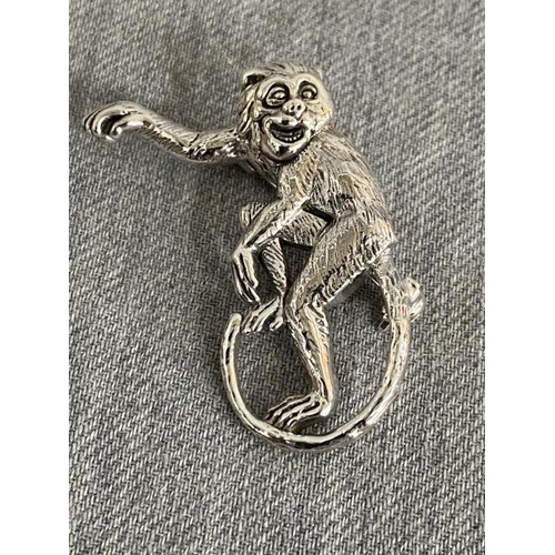 286 - Silver Monkey brooch