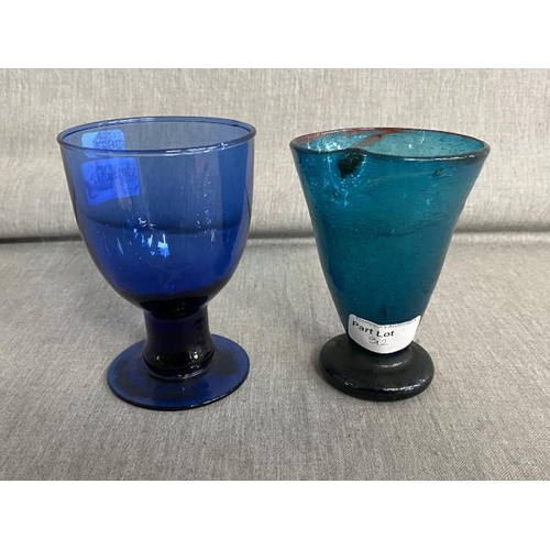 312 - Two vintage blue glasses