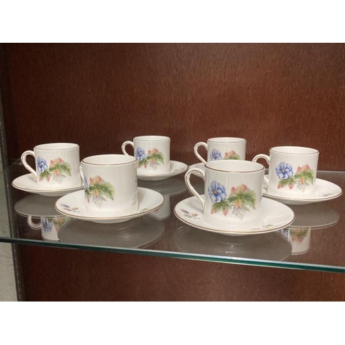 364 - 6 Royal Worcester 'Florena' coffee cans & saucers