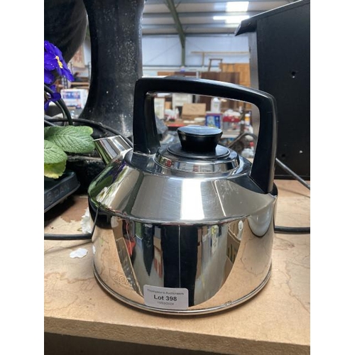 398 - AGA stainless steel whistling kettle