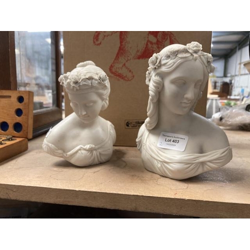 403 - Two 19th Century Parian Ware busts