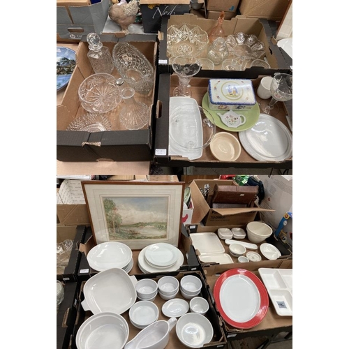 424 - Assorted collectables including a watercolour, Oneida serving plate, Marks & Spencer, Charlie Bingha... 