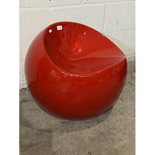 67 - Original Finn Stone Ball Chair, Dupont XL Boom (in red)