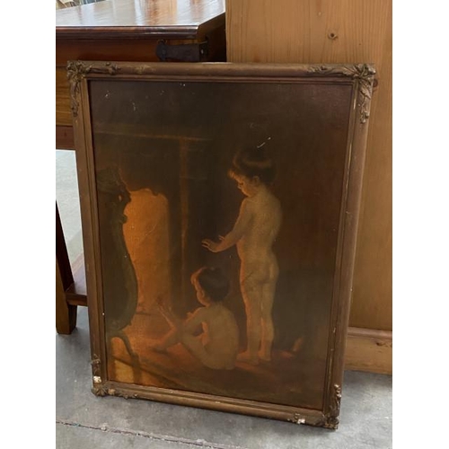 88 - Gilt framed oleograph ‘After The Bath’ by Paul Peel 55 x 72cm