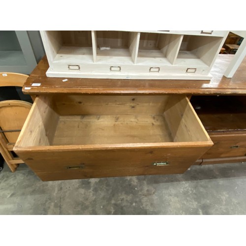 153 - Victorian pine 5 drawer counter 91H 270W 60D