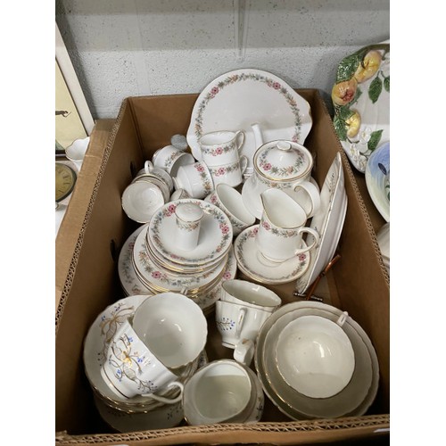 343 - 7 boxes of costume jewellery, Lilliput Lane cottages, Paragon 'Belinda' tea set, Wedgwood, Poole, Bo... 