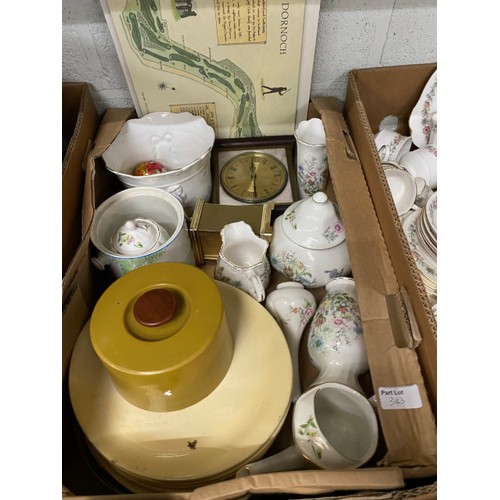 343 - 7 boxes of costume jewellery, Lilliput Lane cottages, Paragon 'Belinda' tea set, Wedgwood, Poole, Bo... 