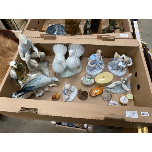 430 - Chinese 3 fold table screen 36H, collection of seashells, set of 6 Dartington wine glasses, 2 polish... 