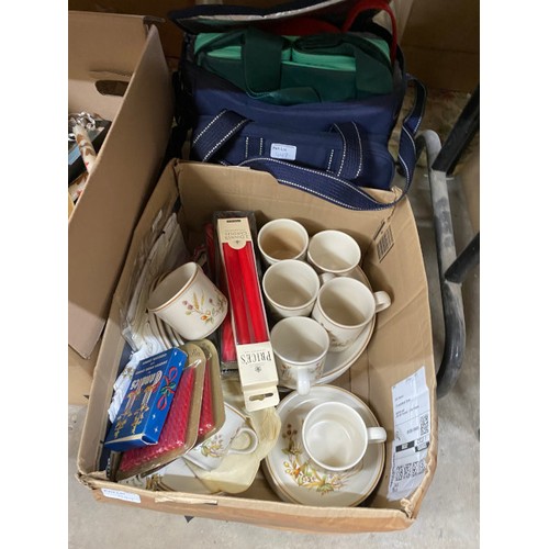 449 - Large quantity of kitchenalia and homewares including tea wares, candles, cake tins, cool bags, Pyre... 