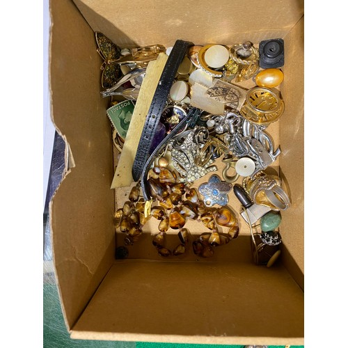 294 - 2 boxes of jewellery inc. costume & vintage