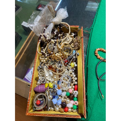 294 - 2 boxes of jewellery inc. costume & vintage