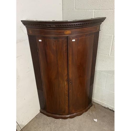 117 - Victorian mahogany corner cupboard 116H 77W 53D