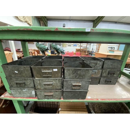 130 - 24 galvanised planters/trays 15H 30W 30D