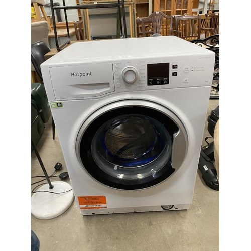 138 - Hotpoint NSWE963CWSUKN 9kg washing machine (please note bottom missing panel) 84H 60W 60D