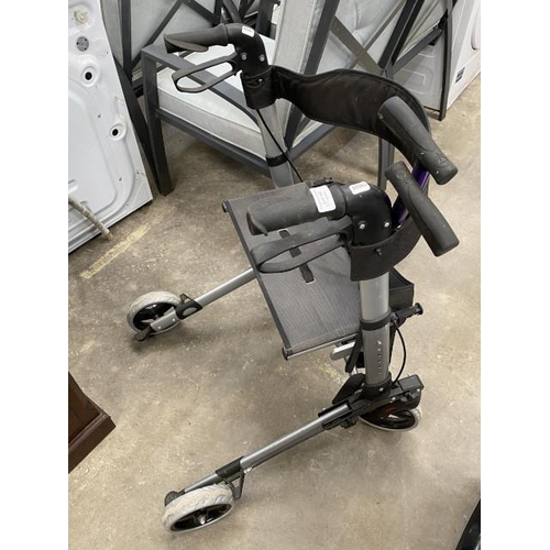 147 - Roma folding rollator walker & 2 height adjustable walking sticks