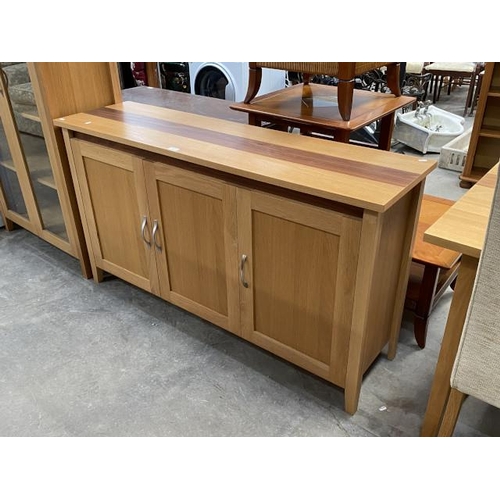 168 - Marks & Spencer Santiago oak 3 door sideboard 80H 145W 40D