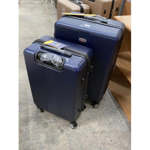 190 - 2 graduated AHOY suitcases in blue (24” & 28”) NEW