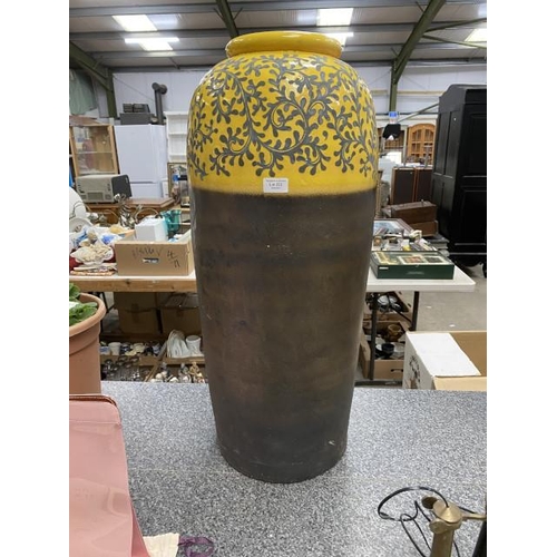 222 - Tall bohemian ceramic vase/ planter 84H