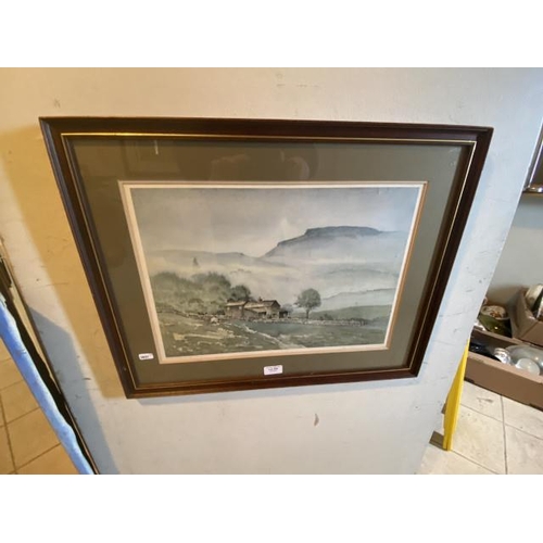 246 - Framed pencil signed Sam Chadwick limited edition 51/374 'Crina Bottom on Ingleborough's Slopes' pri... 