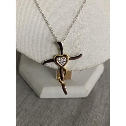 251 - 925 silver 'Sacred Heart' crucifix necklace