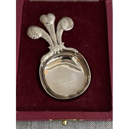 287 - David Shaw Silverware Ltd, London silver Prince of Wales caddy spoon 26g