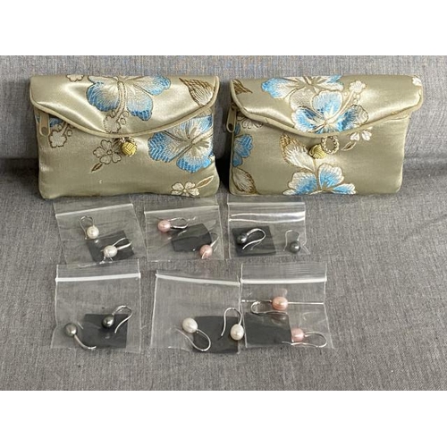 330 - 6 pairs of Honora Collection pearl earrings (Different colours, new)