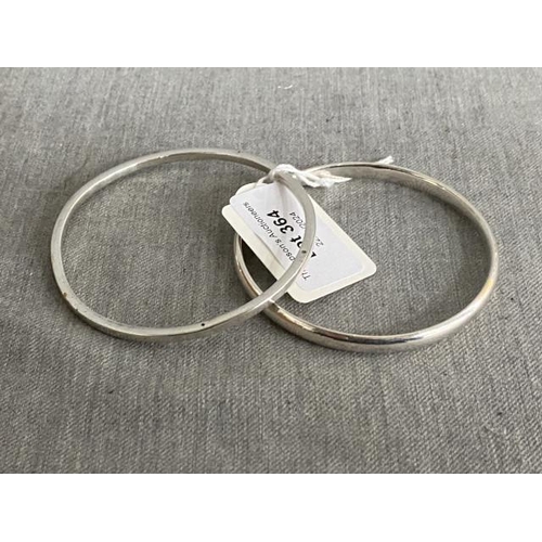 364 - Two 925 silver hoop bangles