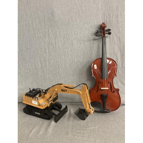 370 - Gear 4 Music violin (no bow) & Hulina model excavator