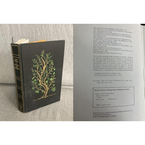 374 - Book; Hardback J.R.R. Tolkien Poems & Stories illustrated by Pauline Baynes, Publisher George Allen ... 