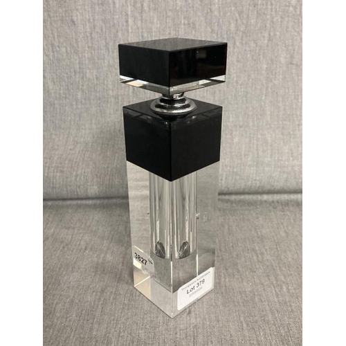 379 - Art Deco style black & clear glass scent bottle