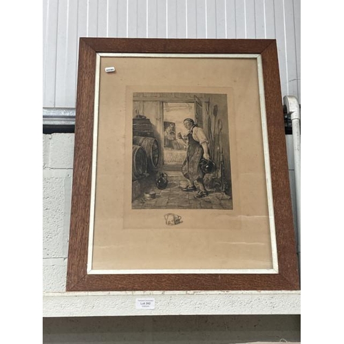 392 - Framed Walter Denby Sadler & W.H. Boucher signed etching 57x74cm