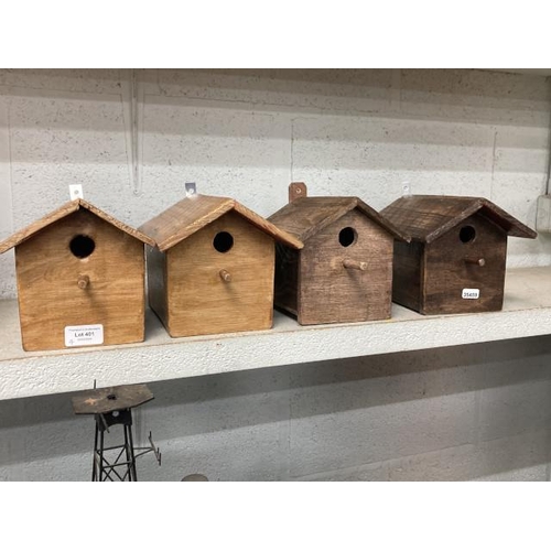 401 - 4 handmade bird boxes