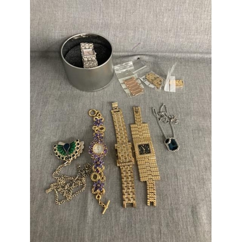 403 - 4 ladies watches & 2 pendant watches on neck chains inc. Fubu, Blossom etc.