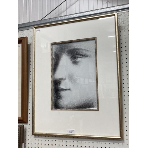 421 - Gilt framed print of Visage (Face of Marie-Therese) 45x58cm